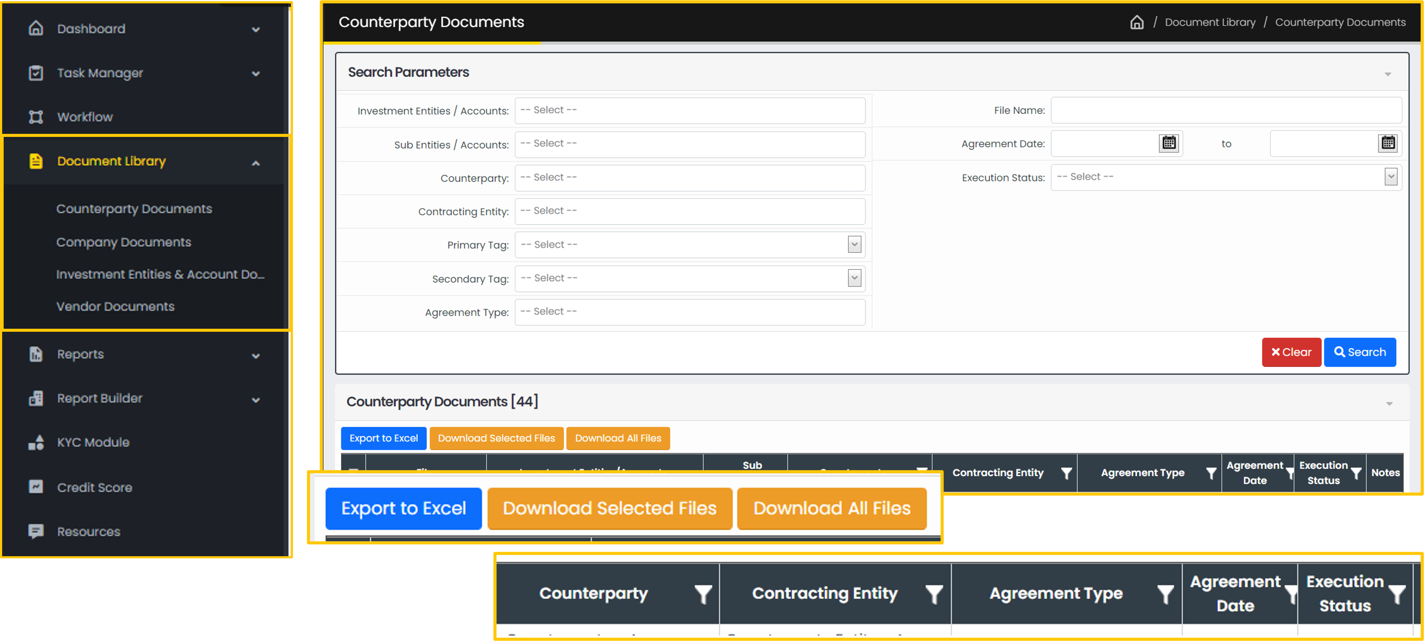 counterparty document library